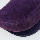 CELINE Shoulder Bag Suede Purple Gold Auth 153820-17