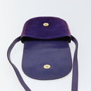 CELINE Shoulder Bag Suede Purple Gold Auth 153820-9