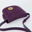 CELINE Shoulder Bag Suede Purple Gold Auth 153820-6