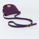 CELINE Shoulder Bag Suede Purple Gold Auth 153820-7