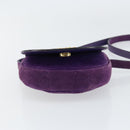 CELINE Shoulder Bag Suede Purple Gold Auth 153820-5