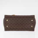 CELINE Macadam Canvas Hand Bag PVC Leather 2way Brown Gold Auth 153821-5