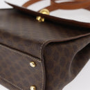 CELINE Macadam Canvas Hand Bag PVC Leather 2way Brown Gold Auth 153821-17