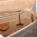 CELINE Macadam Canvas Hand Bag PVC Leather 2way Brown Gold Auth 153821-24
