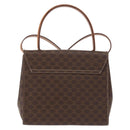 CELINE Macadam Canvas Hand Bag PVC Leather 2way Brown Gold Auth 153821-2