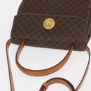 CELINE Macadam Canvas Hand Bag PVC Leather 2way Brown Gold Auth 153821-6