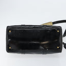 CHANEL Boston Bag Patent leather 2way Black Gold CC Auth 153822-5