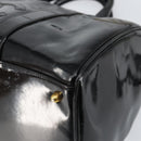 CHANEL Boston Bag Patent leather 2way Black Gold CC Auth 153822-10