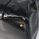 CHANEL Boston Bag Patent leather 2way Black Gold CC Auth 153822-16