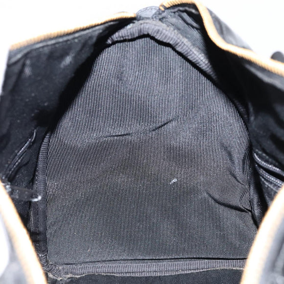 CHANEL Boston Bag Patent leather 2way Black Gold CC Auth 153822