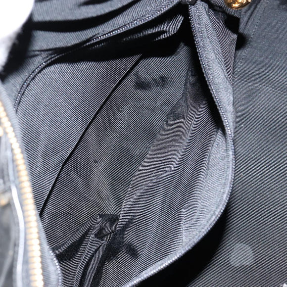 CHANEL Boston Bag Patent leather 2way Black Gold CC Auth 153822