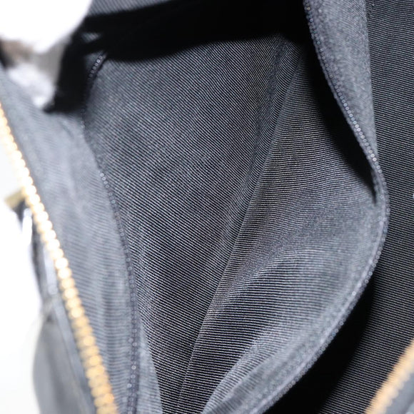 CHANEL Boston Bag Patent leather 2way Black Gold CC Auth 153822