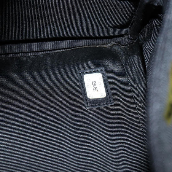 CHANEL Boston Bag Patent leather 2way Black Gold CC Auth 153822