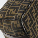 FENDI Zucca Canvas Vanity Pouch Black Brown Auth 153823-17