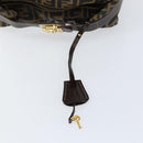 FENDI Zucca Canvas Vanity Pouch Black Brown Auth 153823-8