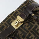 FENDI Zucca Canvas Vanity Pouch Black Brown Auth 153823-18