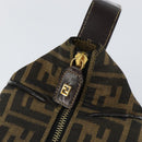 FENDI Zucca Canvas Vanity Pouch Black Brown Auth 153823-19