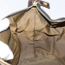 FENDI Zucca Canvas Vanity Pouch Black Brown Auth 153823-21