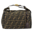 FENDI Zucca Canvas Vanity Pouch Black Brown Auth 153823-13
