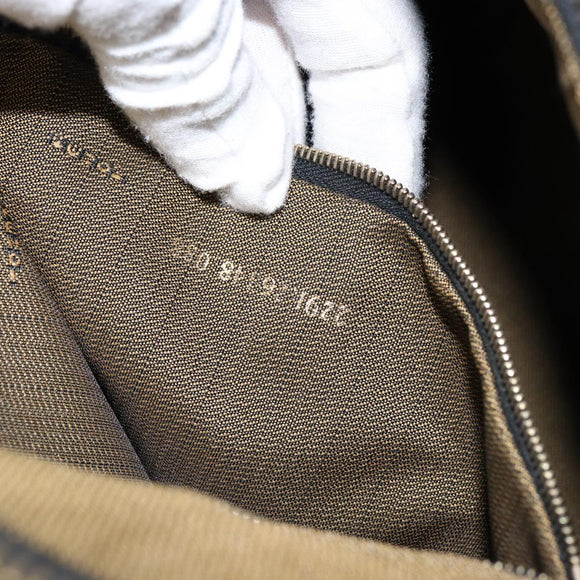 FENDI Zucca Canvas Vanity Pouch Black Brown Auth 153823