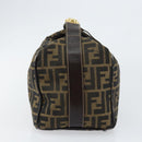 FENDI Zucca Canvas Vanity Pouch Black Brown Auth 153823-3