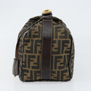 FENDI Zucca Canvas Vanity Pouch Black Brown Auth 153823-4
