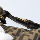 FENDI Zucca Canvas Vanity Pouch Black Brown Auth 153823-14