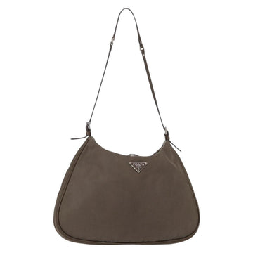 PRADA Shoulder Bag Nylon Brown Auth 153825