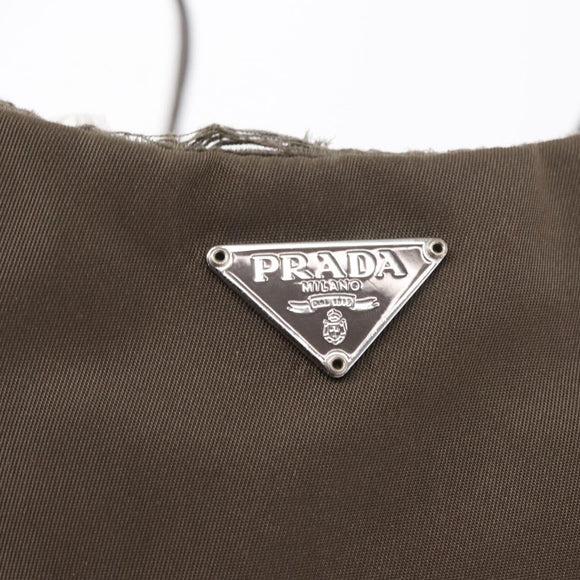 PRADA Shoulder Bag Nylon Brown Auth 153825