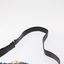 Miu Miu Matelasse Shoulder Bag Leather 2way Blue Black gold Auth 153826-14