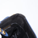 Miu Miu Matelasse Shoulder Bag Leather 2way Blue Black gold Auth 153826-22