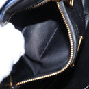 Miu Miu Matelasse Shoulder Bag Leather 2way Blue Black gold Auth 153826-25