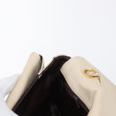 BALLY Quilted Chain Shoulder Bag Leather Ivory Gold Auth 153827-20