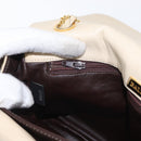 BALLY Quilted Chain Shoulder Bag Leather Ivory Gold Auth 153827-22