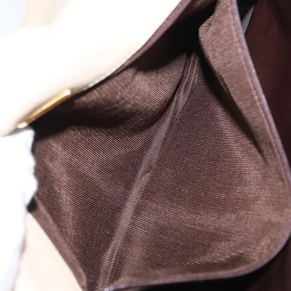 BALLY Quilted Chain Shoulder Bag Leather Ivory Gold Auth 153827