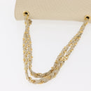 BALLY Quilted Chain Shoulder Bag Leather Ivory Gold Auth 153827-8