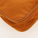 PRADA Chain Shoulder Bag Nylon Orange Gold Auth 153828V-18