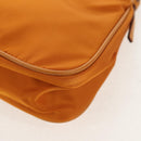 PRADA Chain Shoulder Bag Nylon Orange Gold Auth 153828V-19