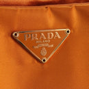 PRADA Chain Shoulder Bag Nylon Orange Gold Auth 153828V-20