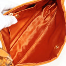 PRADA Chain Shoulder Bag Nylon Orange Gold Auth 153828V-9