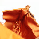 PRADA Chain Shoulder Bag Nylon Orange Gold Auth 153828V-23