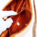 PRADA Chain Shoulder Bag Nylon Orange Gold Auth 153828V-24