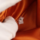 PRADA Chain Shoulder Bag Nylon Orange Gold Auth 153828V-10