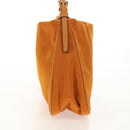 PRADA Chain Shoulder Bag Nylon Orange Gold Auth 153828V-3