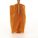 PRADA Chain Shoulder Bag Nylon Orange Gold Auth 153828V-4