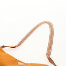 PRADA Chain Shoulder Bag Nylon Orange Gold Auth 153828V-14