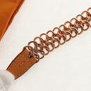 PRADA Chain Shoulder Bag Nylon Orange Gold Auth 153828V-15