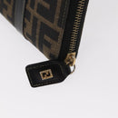 FENDI Zucca Canvas Hand Bag Black Brown Auth 153829-9