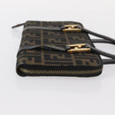 FENDI Zucca Canvas Hand Bag Black Brown Auth 153829-3