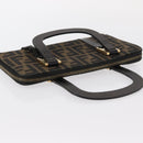 FENDI Zucca Canvas Hand Bag Black Brown Auth 153829-6
